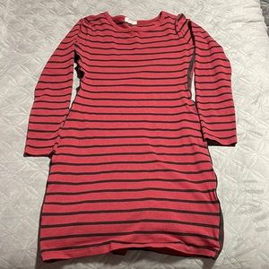 Red striped bodycon dress